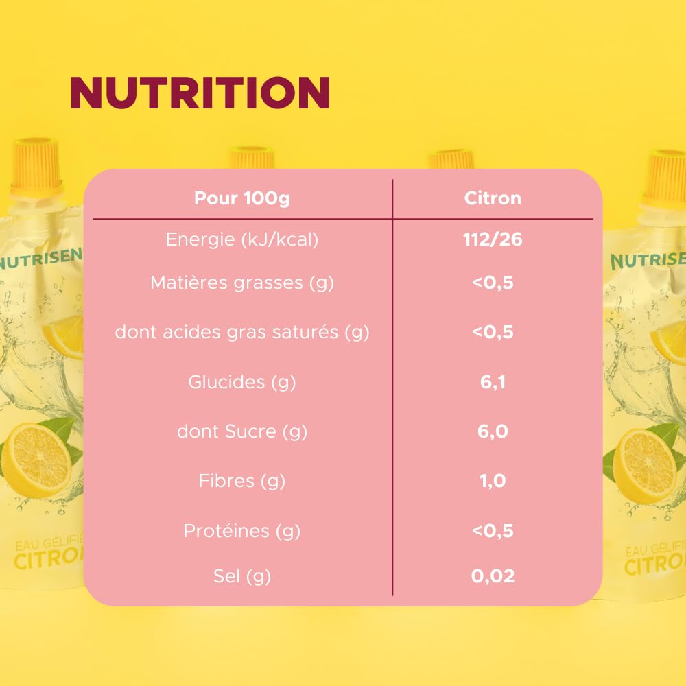 Nutrisens Eaux gélifiées eau gélifiée fraise lot 36 sans sucre