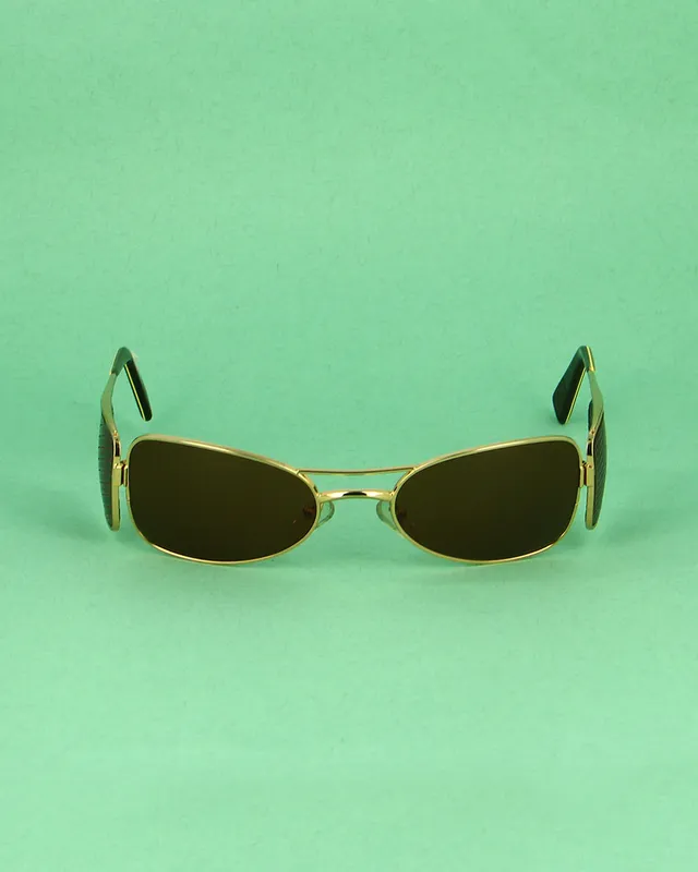 JF Rey 643 lunettes de soleil doré cuir vintage