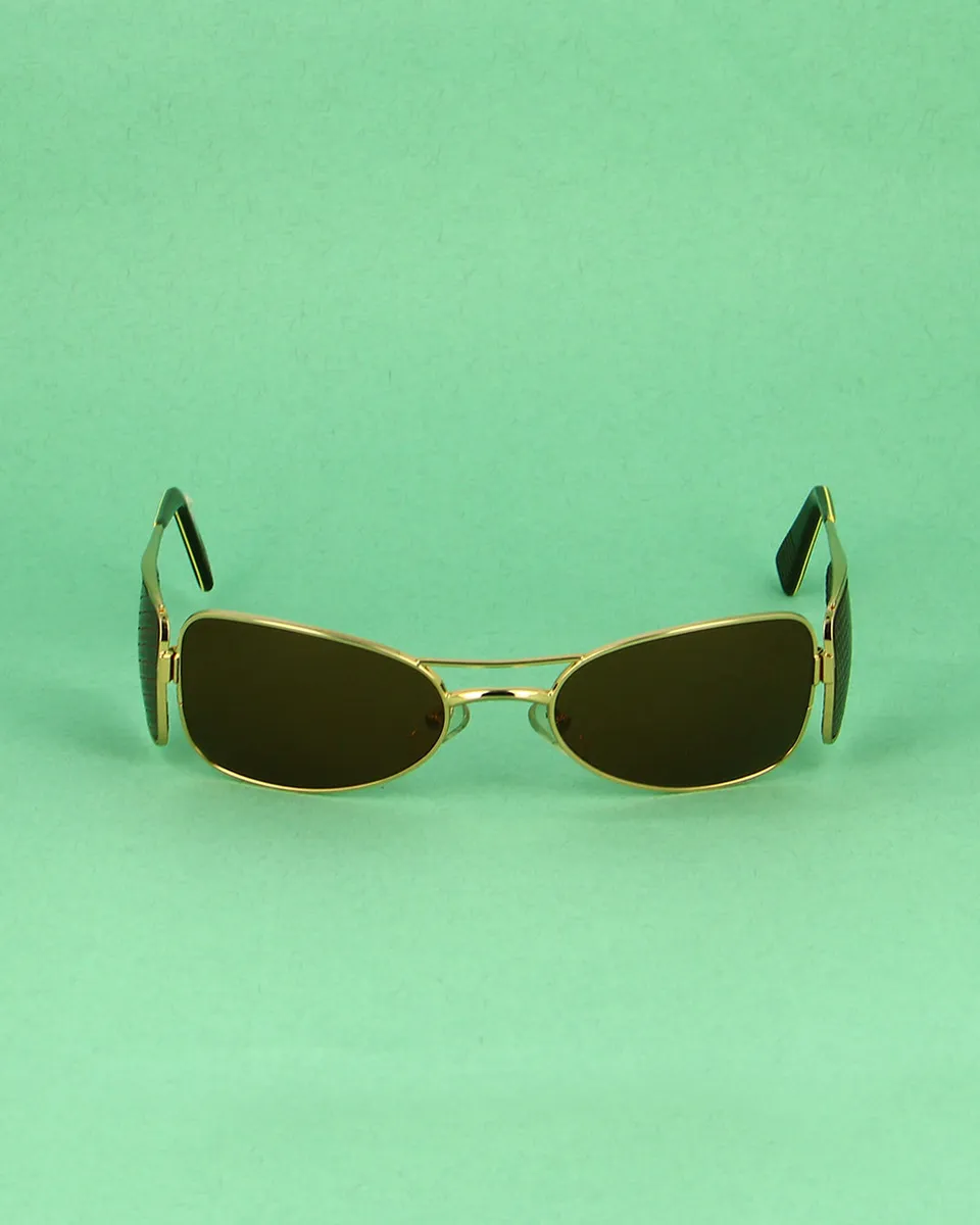 JF Rey 643 lunettes de soleil doré cuir vintage