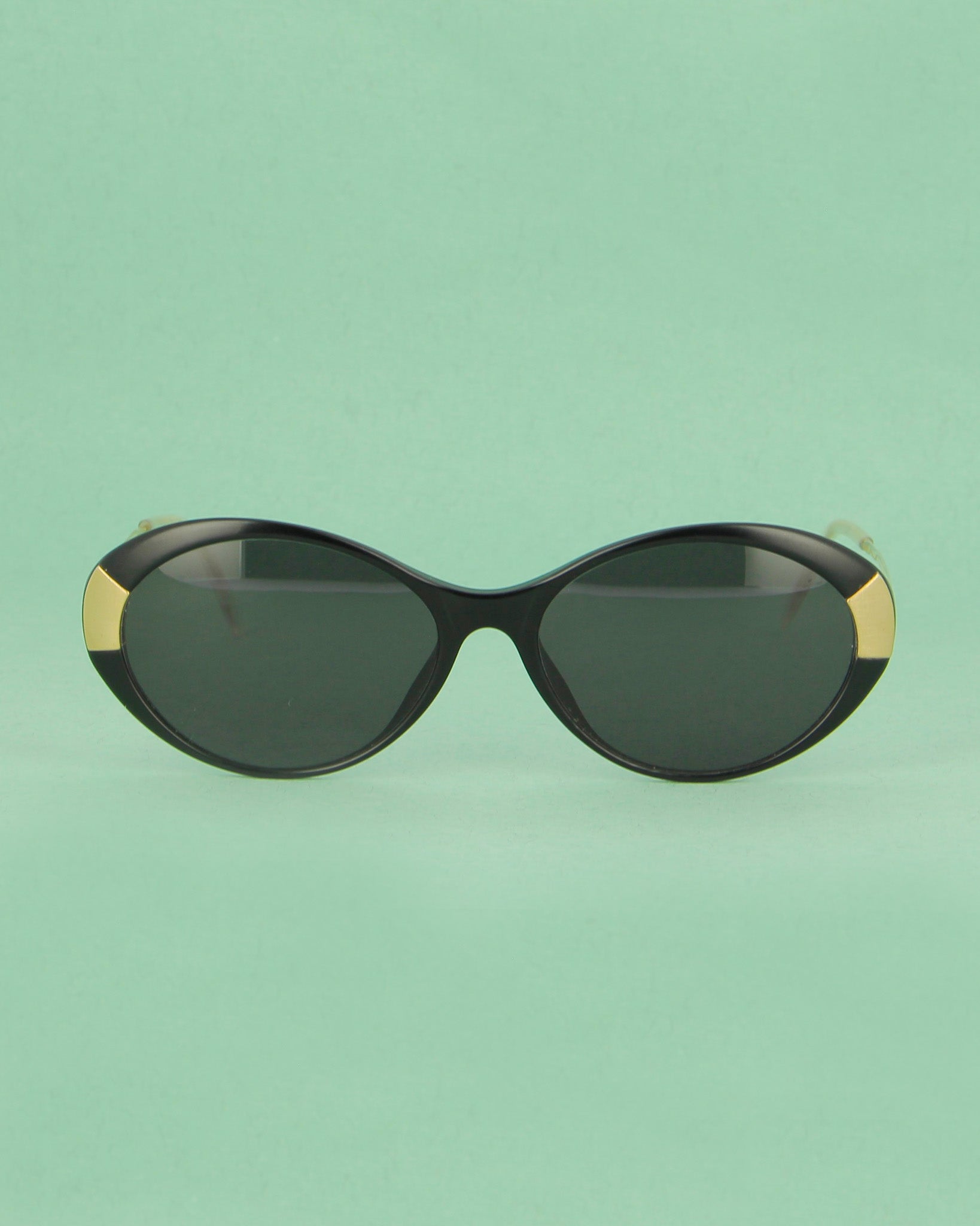 Seconde Vue Black & Gold lunettes de soleil ovales noir or