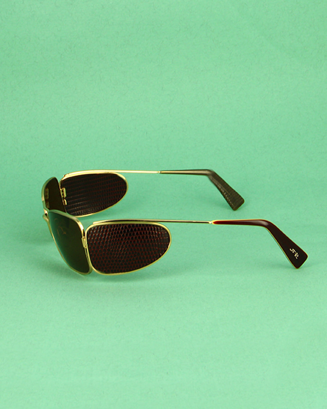 JF Rey 643 lunettes de soleil doré cuir vintage