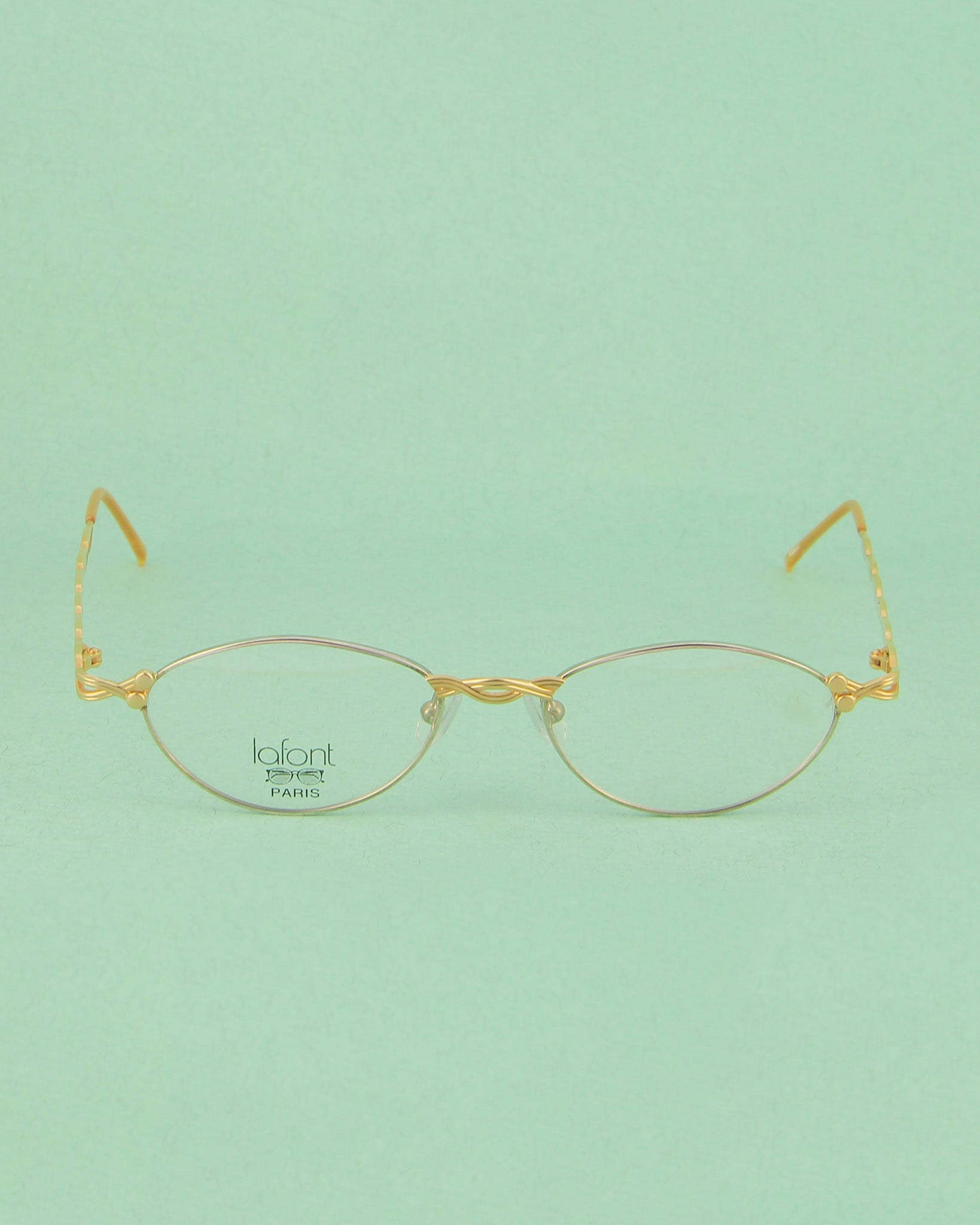 Lafont CY monture optique ovale doré argenté