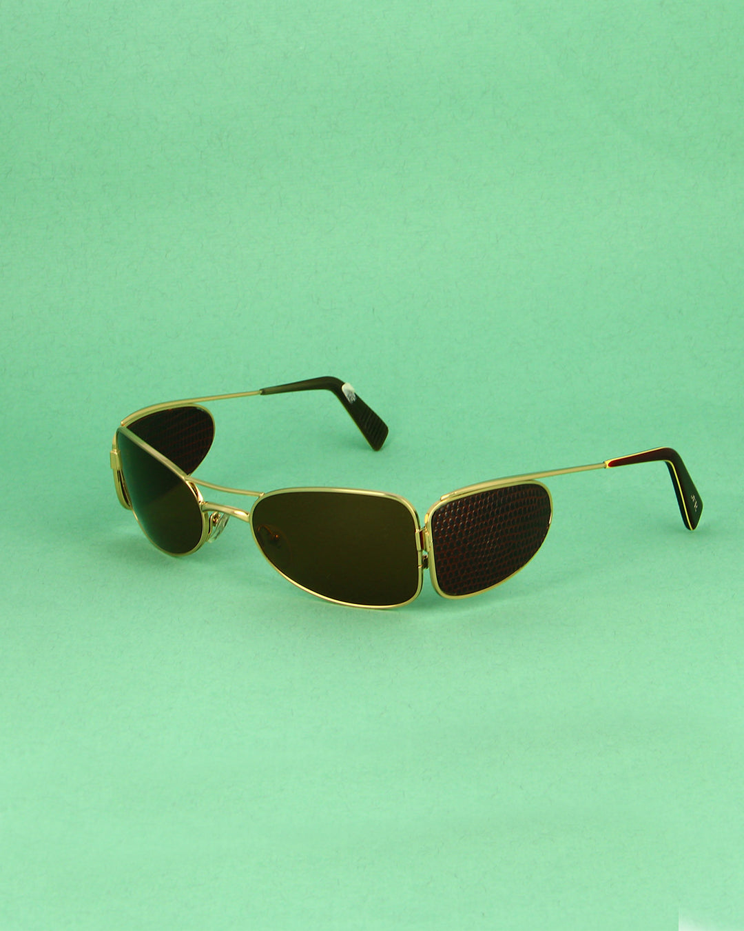 JF Rey 643 lunettes de soleil doré cuir vintage