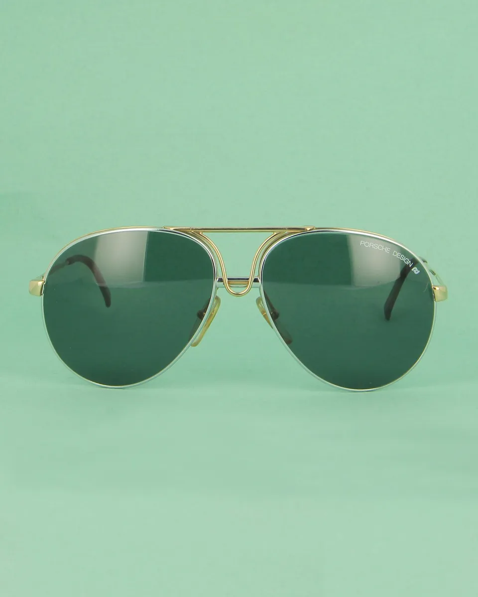 Porsche 10 lunettes de soleil aviator métal doré argenté