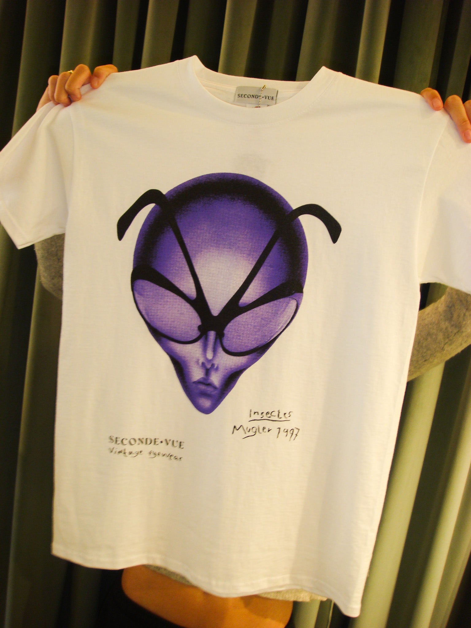 Seconde Vue T-shirt Blanc Mugler 1997 taille S à 2XL