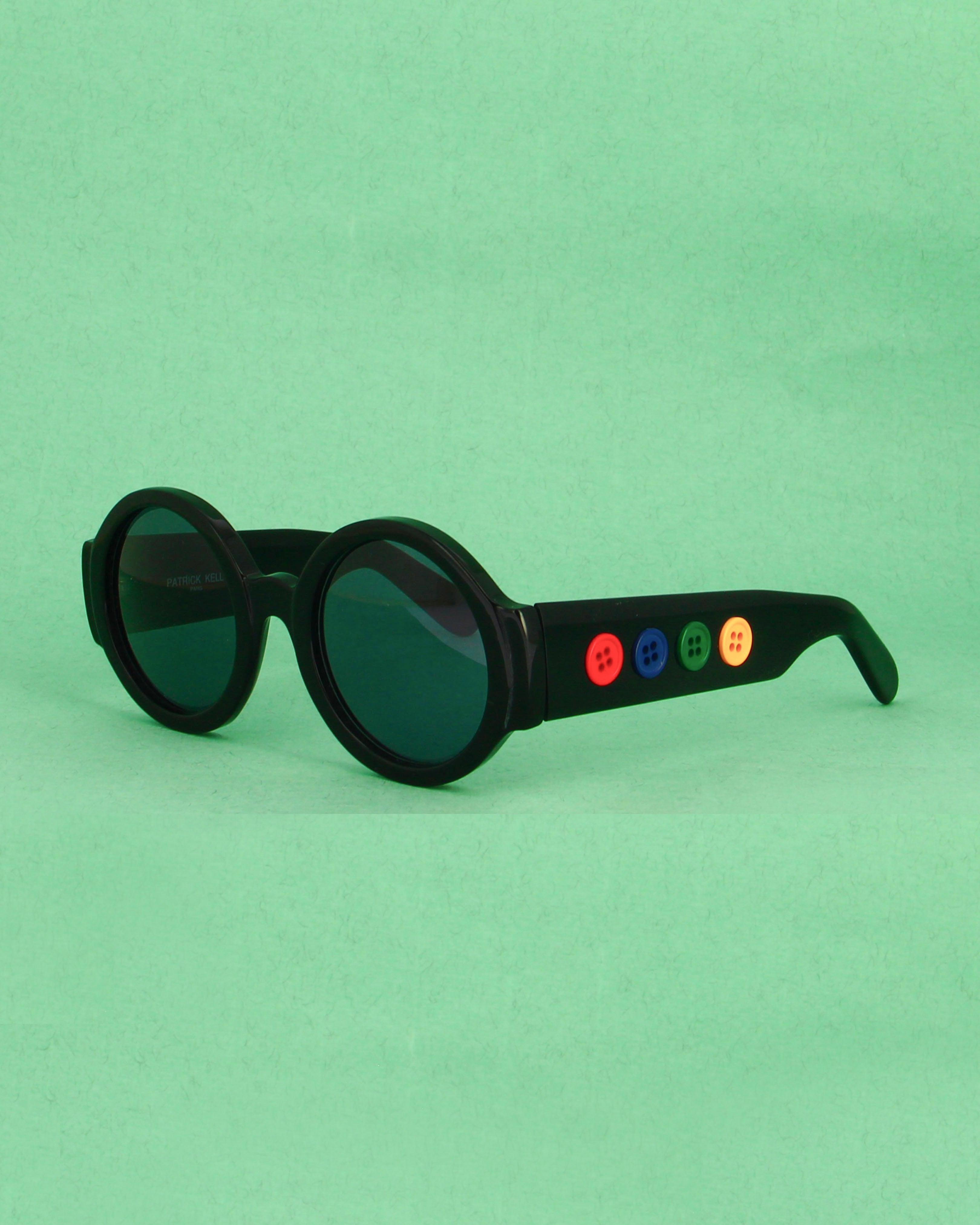 Patrick Kelly Pop Corn lunettes de soleil noir rond
