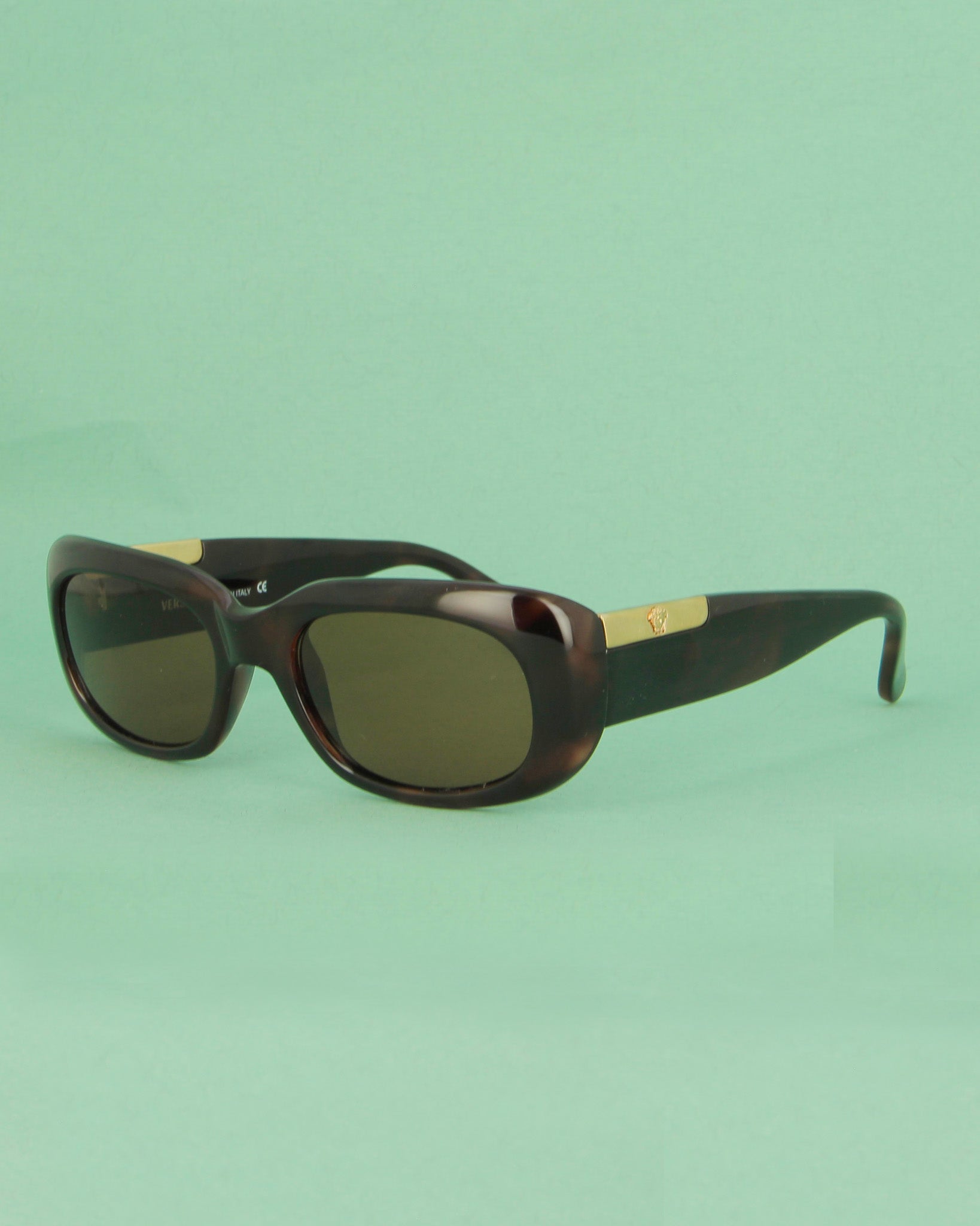 Versace 634 lunettes de soleil rectangulaires marron