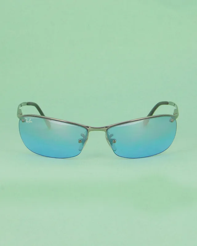 Ray-Ban RB3186 lunettes de soleil rectangulaires bleues
