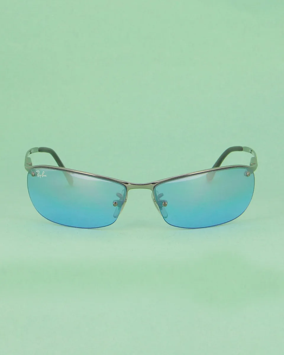 Ray-Ban RB3186 lunettes de soleil rectangulaires bleues