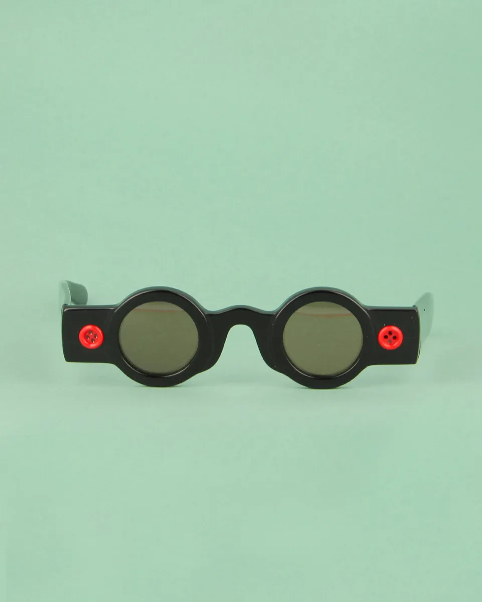 Patrick Kelly Peanut 22 lunettes de soleil rondes noires