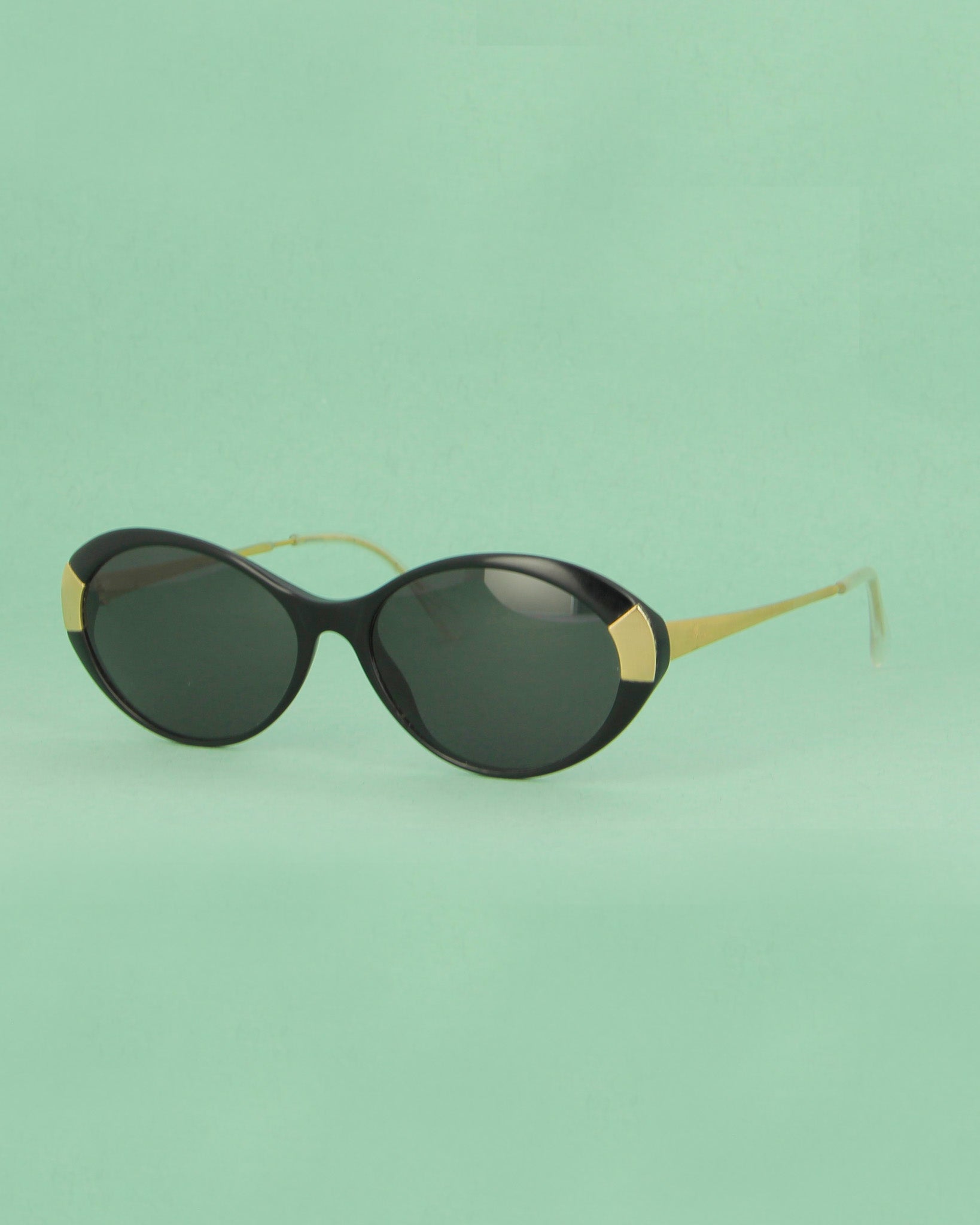 Seconde Vue Black & Gold lunettes de soleil ovales noir or