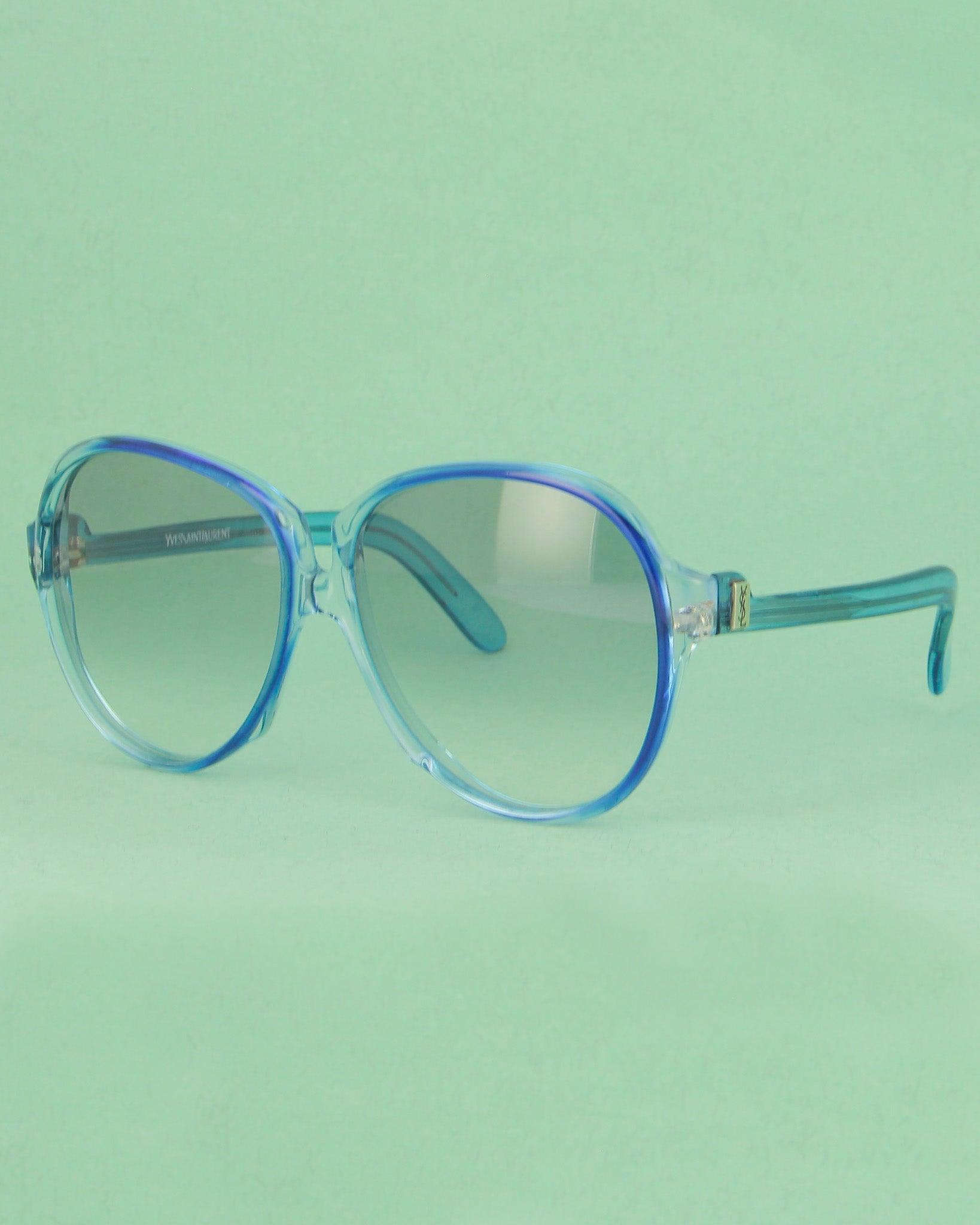 Yves Saint Laurent Gaude lunettes de soleil bleu oversize