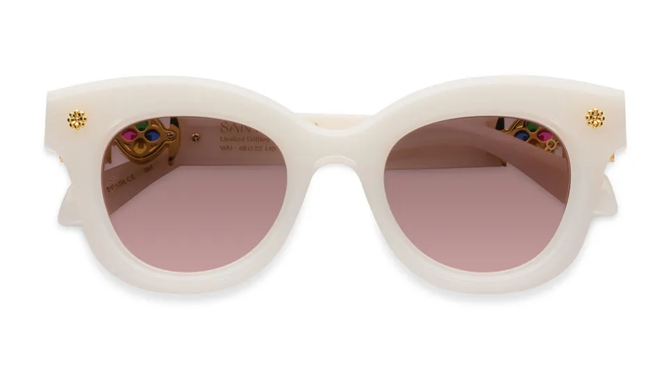 Etnia Barcelona Santa Maria White lunettes de soleil blanc polarisé