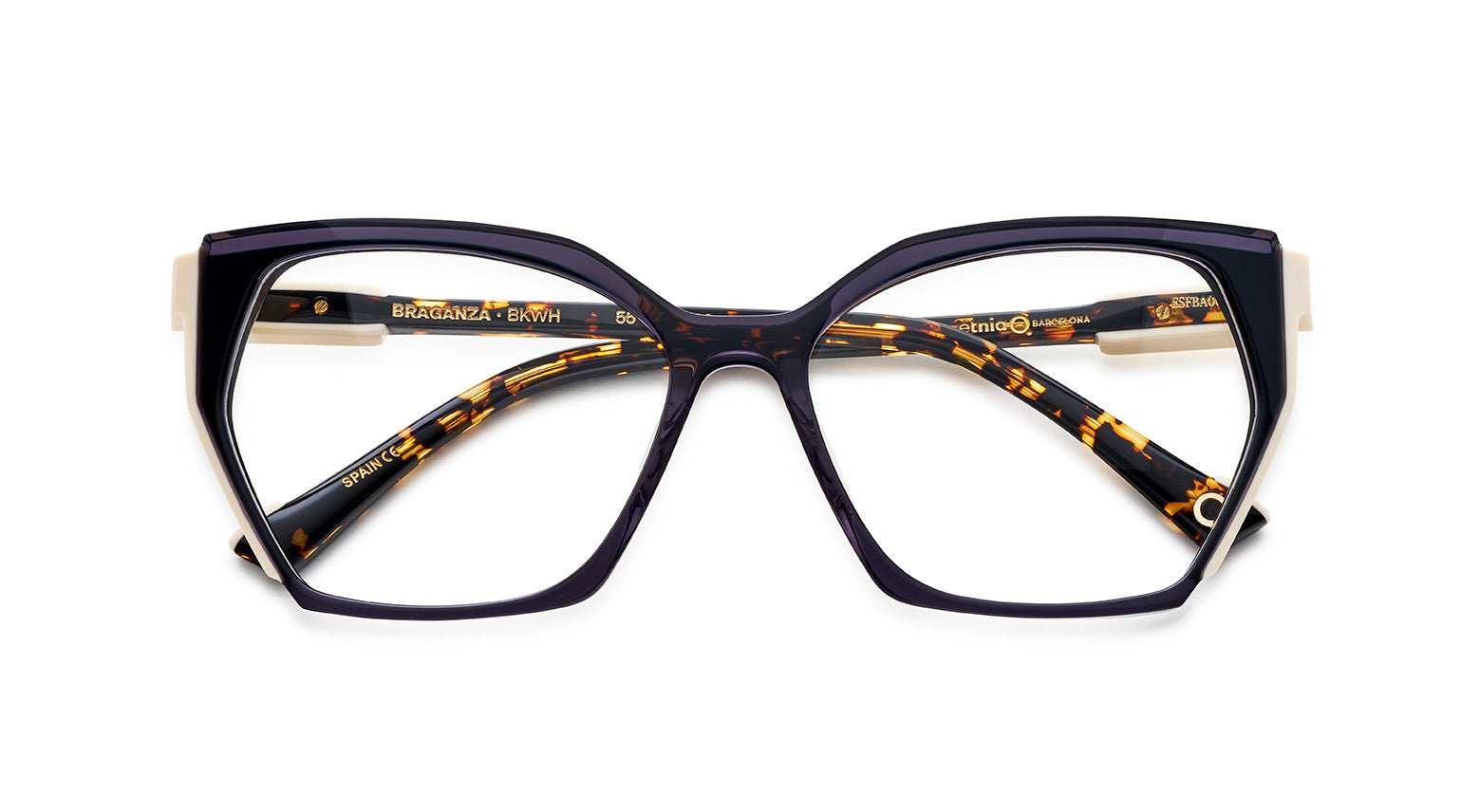 Etnia Barcelona Braganza lunettes de vue WH/BK M 55 confort visuel