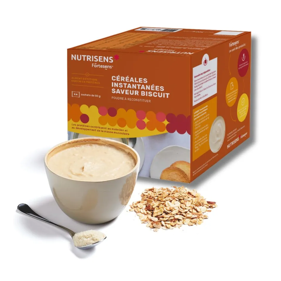 Nutrisens Porridge Protéiné Biscuit Céréales 50g Riche en Protéines