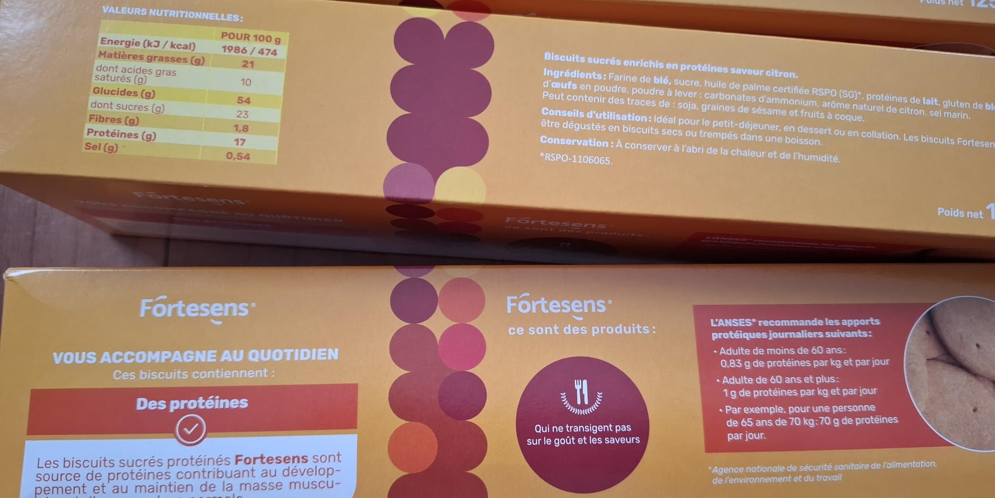 Nutrisens Fortesens biscuits protéinés citron lot de 3