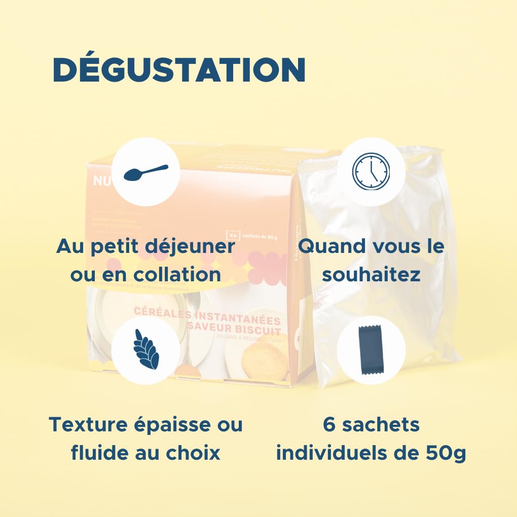 Nutrisens Porridge Protéiné Biscuit Céréales 50g Riche en Protéines