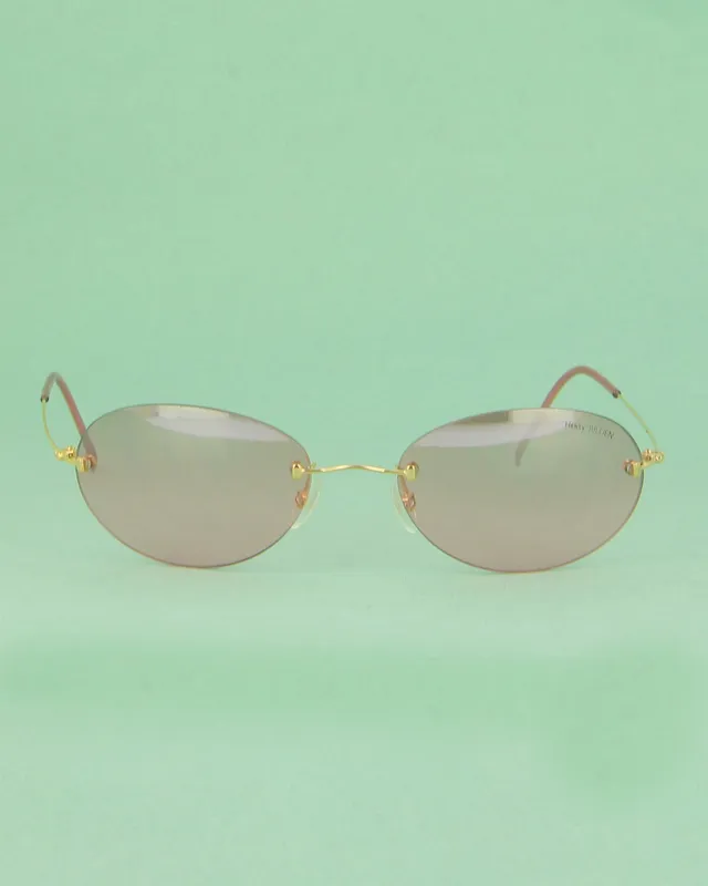 Henry Jullien Purple C56 lunettes de soleil ovales or