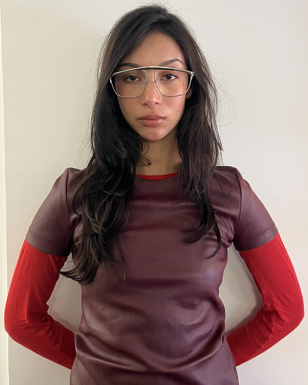 Thierry Mugler TM25 lunettes optique vintage argent métal
