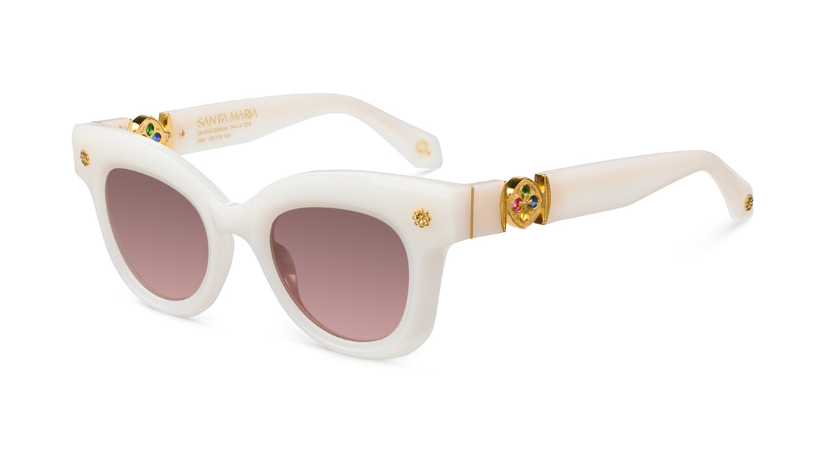 Etnia Barcelona Santa Maria White lunettes de soleil blanc polarisé