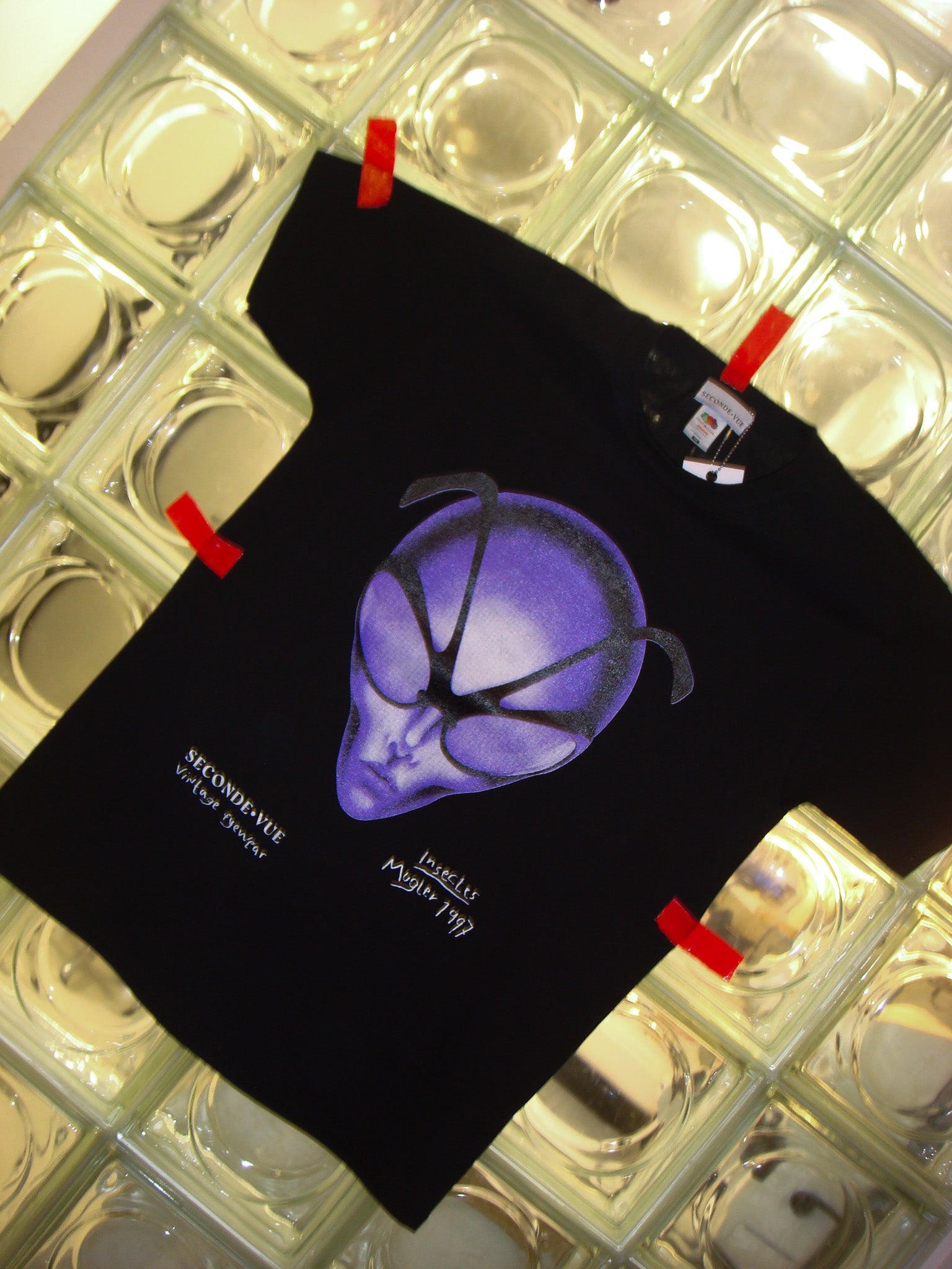 Seconde Vue T-shirt noir Mugler taille M coton chiné