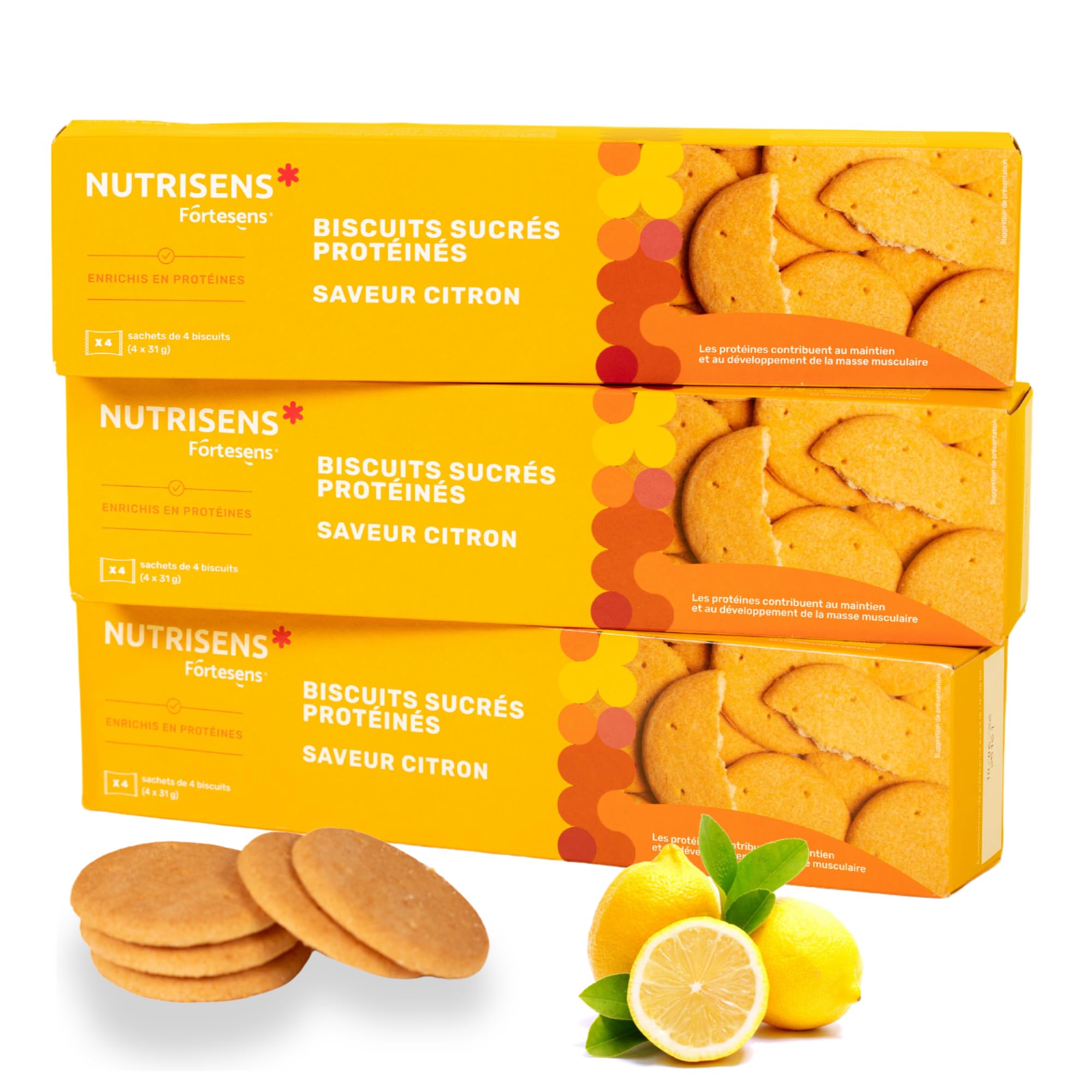 Nutrisens Fortesens biscuits protéinés citron lot de 3