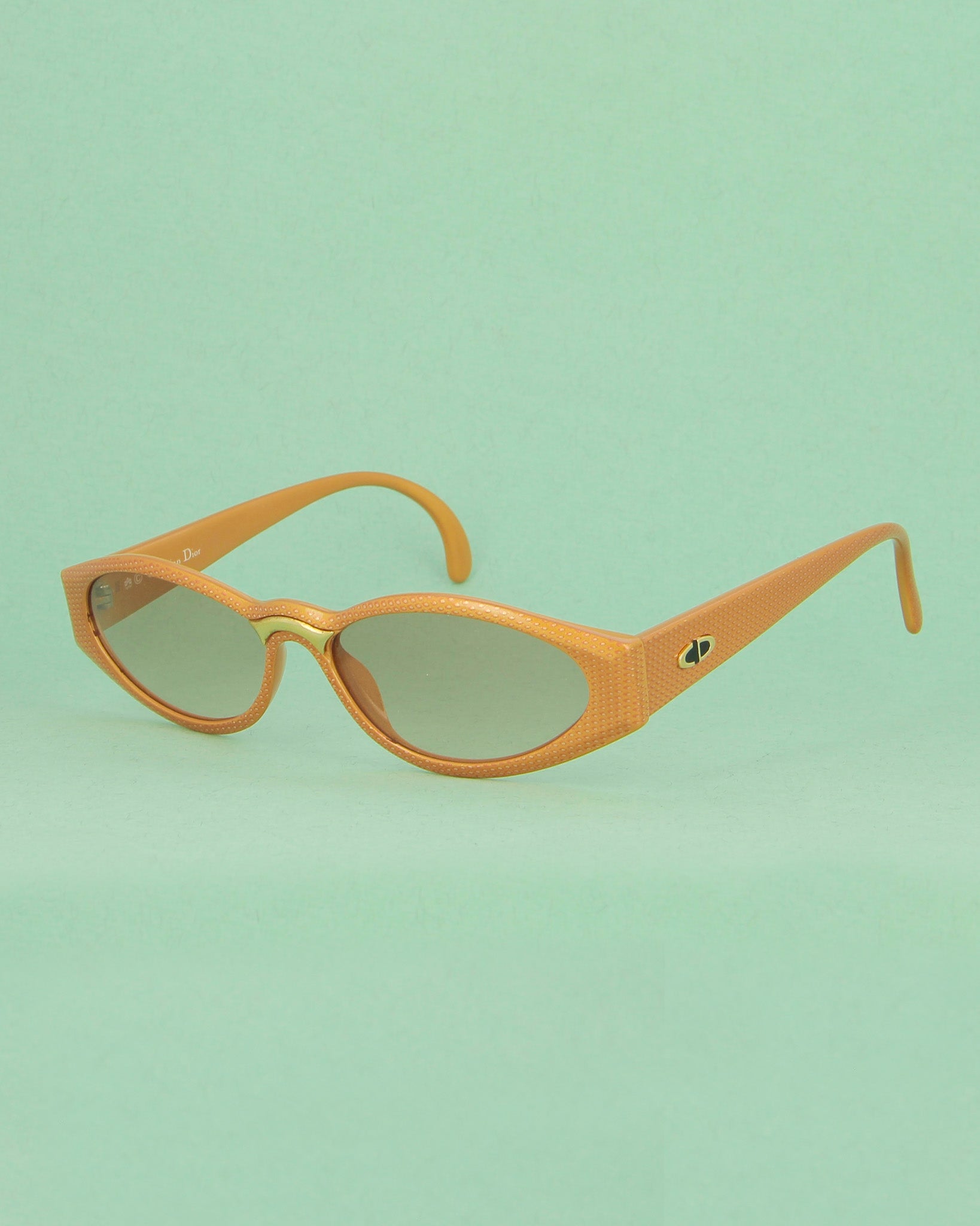 Dior 102 lunettes de soleil ovales beige vintage femme