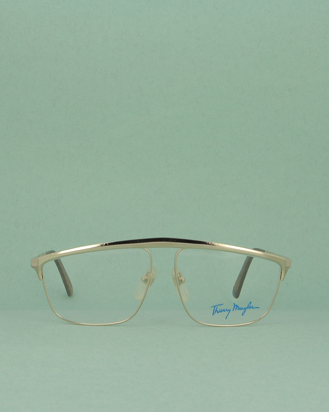 Thierry Mugler TM25 lunettes optique vintage argent métal