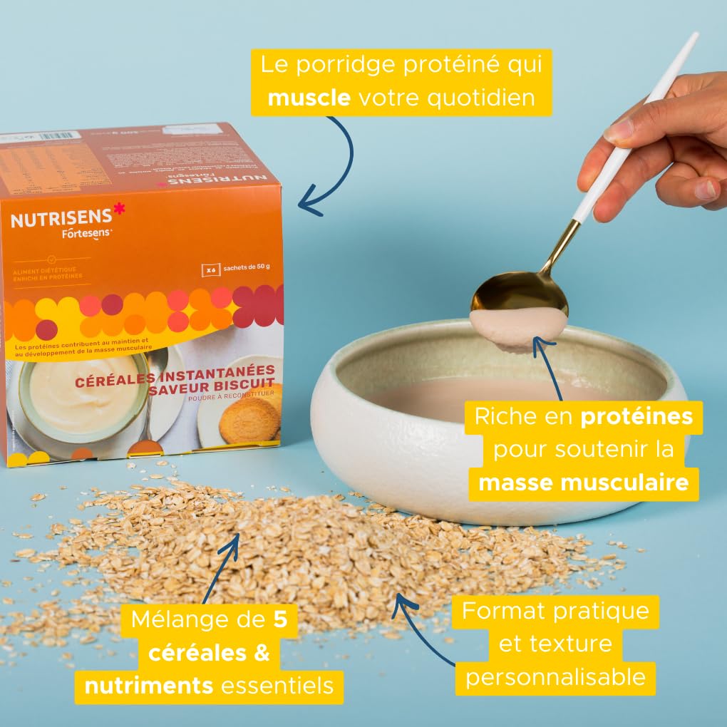 Nutrisens Porridge Protéiné Biscuit Céréales 50g Riche en Protéines