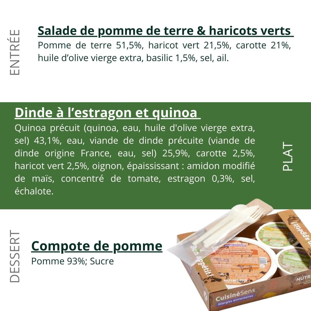 Nutrisens Plateau Repas Dinde Estragon 650g Sans Allergènes