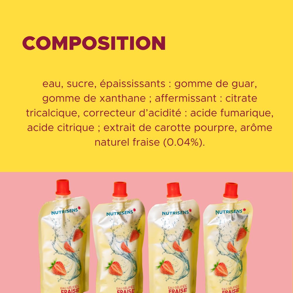 Nutrisens Eaux gélifiées eau gélifiée fraise lot 36 sans sucre