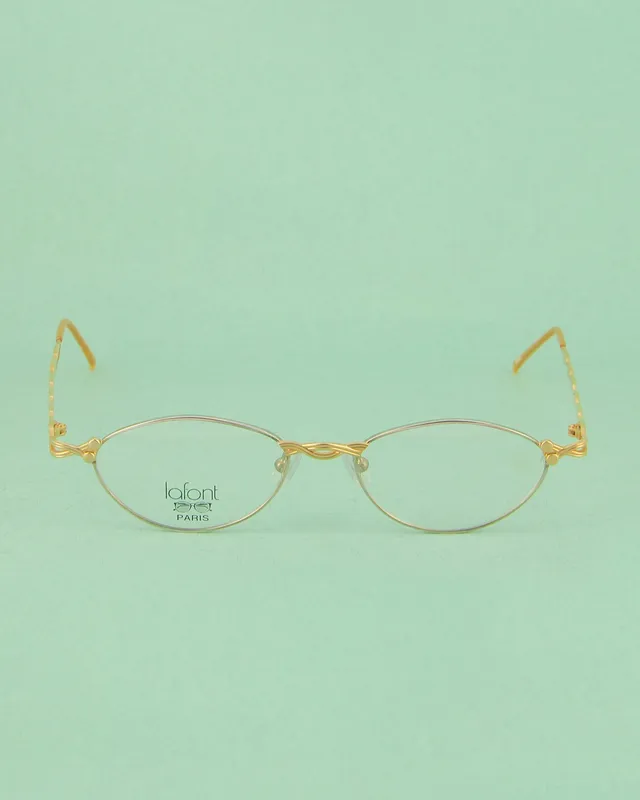 Lafont CY monture optique ovale doré argenté