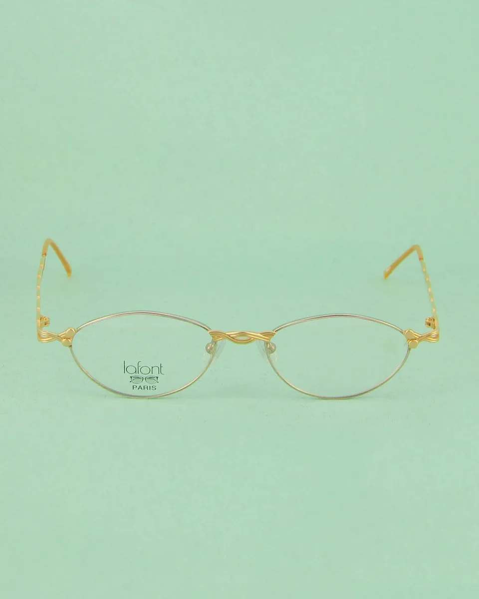 Lafont CY monture optique ovale doré argenté