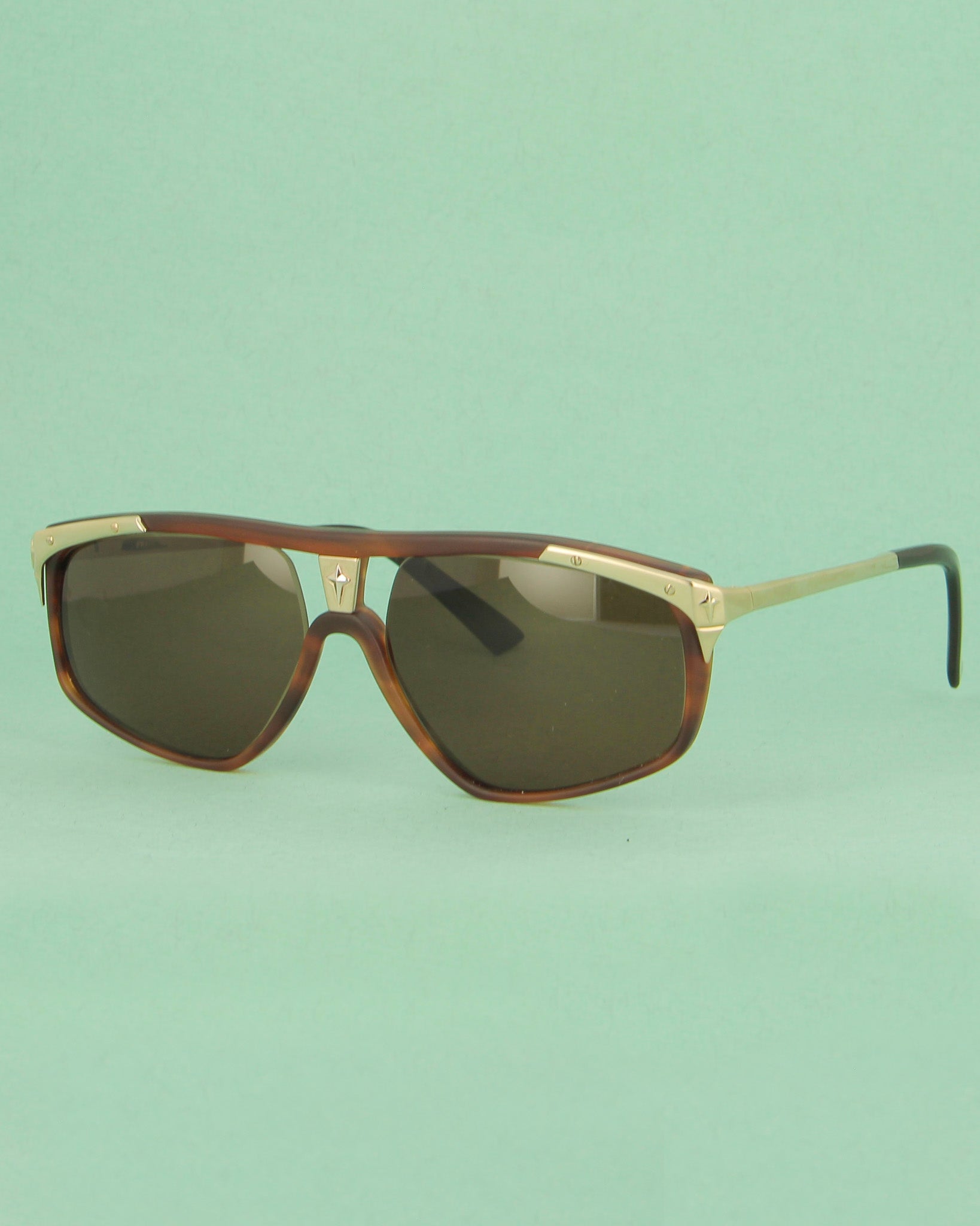 Thierry Mugler TM 772 lunettes de soleil marron mat masque