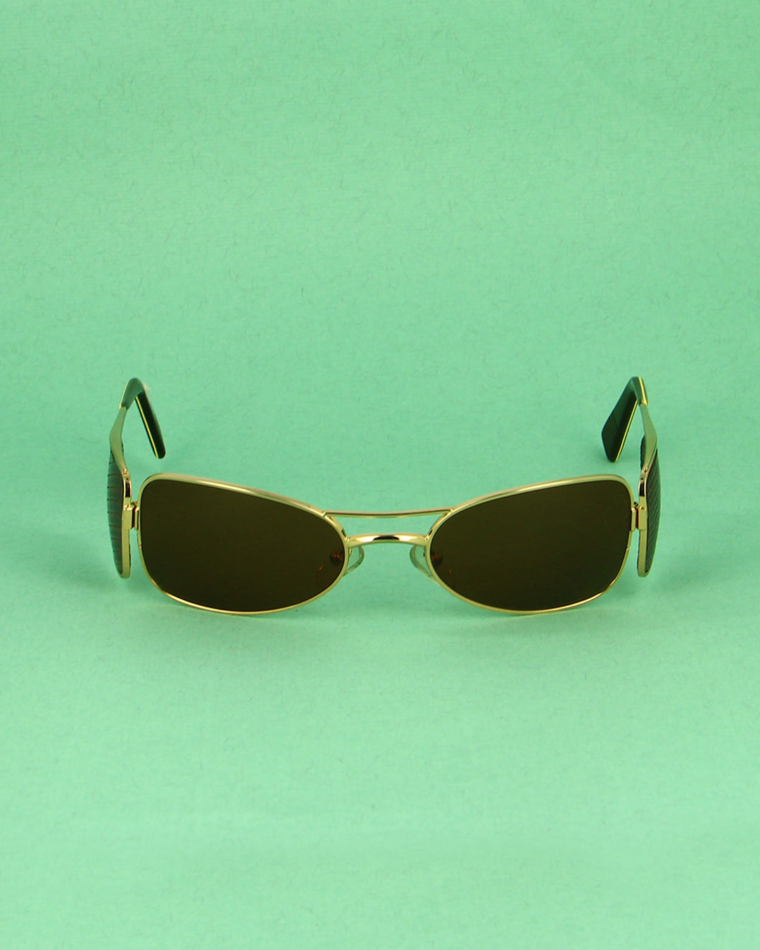 JF Rey 643 lunettes de soleil doré cuir vintage