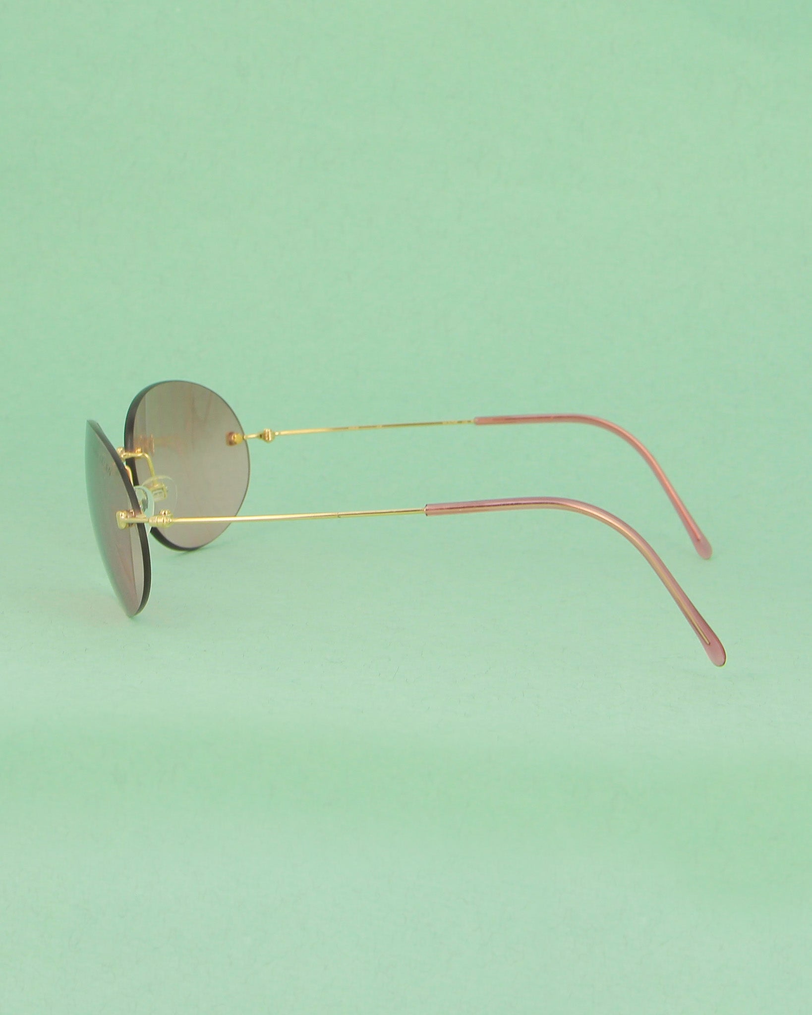 Henry Jullien Purple C56 lunettes de soleil ovales or
